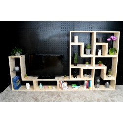 RENNES / meuble bois massif / déco / naturel / étagère /bibliothèque, meuble à monter soi-même